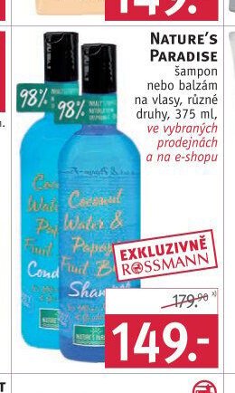 NATURE'S PARADISE šampon nebo balzám na vlasy