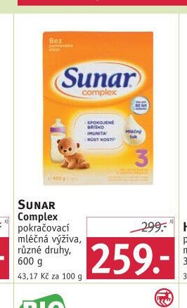 SUNAR Complex pokračovací mléčná výživa