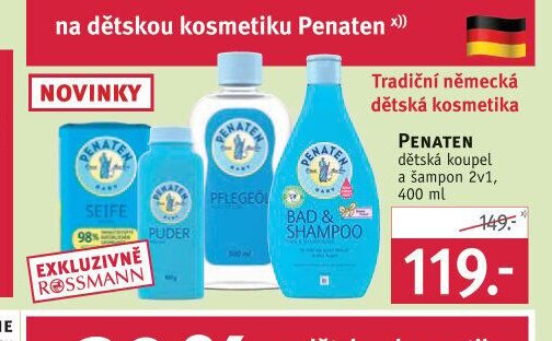 Penaten dětská koupel a šampon 2v1, 400 ml