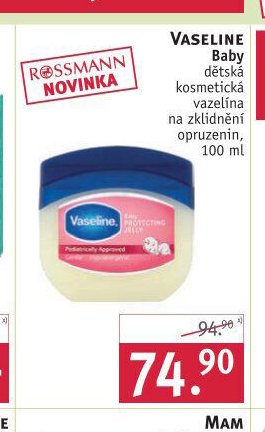 Vaseline Baby dětská kosmetická vazelína na zklidnění opruzenin, 100 ml