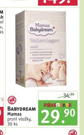 BABYDREAM Mamas prsní vložky, 30 ks