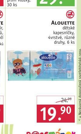 ALOUETTE dětské kapesníčky, 4vrstvé, různé druhy, 6 ks