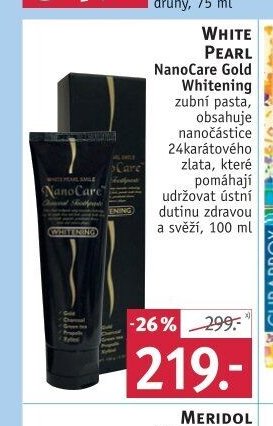 White Pearl NanoCare Gold Whitening zubní pasta