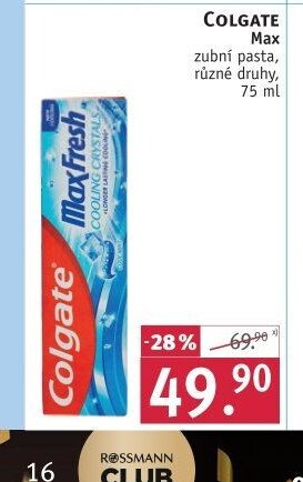 Colgate Max zubní pasta, různé druhy, 75 ml