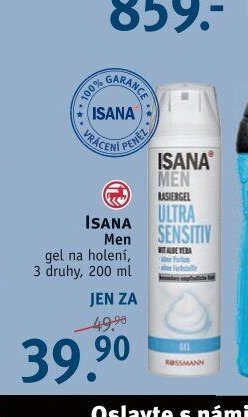 ISANA Men gel na holení