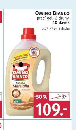 OMINO BIANCO prací gel, 2 druhy, 40 dávek