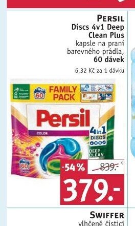 PERSIL Discs 4v1 Deep Clean Plus kapsle na praní barevného prádla, 60 dávek