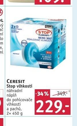 CERESIT Stop vlhkosti náhradní náplň do pohlcovače vlhkosti a pachů, 2x 450 g