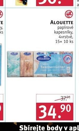 ALOUETTE papírové kapesníky, 4vrstvé, 15x 10 ks