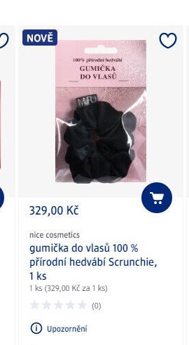 nice cosmetics gumička do vlasů 100 % přírodní hedvábí Scrunchie