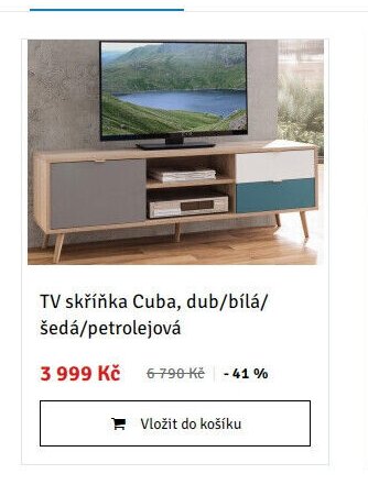 TV skříňka Cuba, dub/bílá/šedá/petrolejová