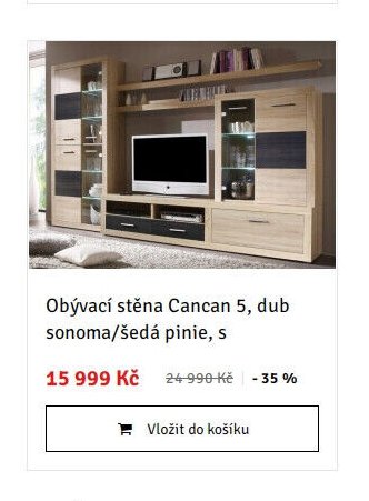 Obývací stěna Cancan 5, dub sonoma/šedá pinie, s