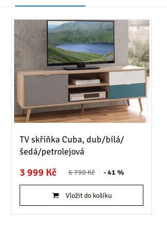 TV skříňka Cuba, dub/bílá/šedá/petrolejová