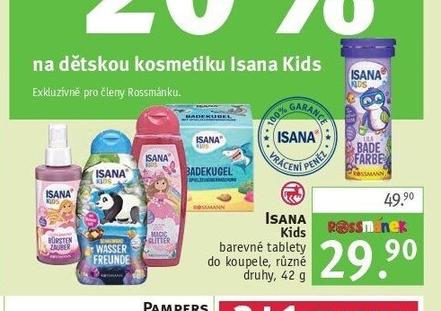 ISANA Kids barevné tablety do koupele