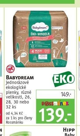 BABYDREAM jednorázové ekologické plenky
