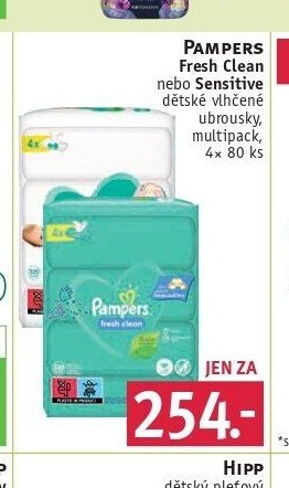 PAMPERS Fresh Clean nebo Sensitive dětské vlhčené ubrousky