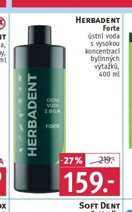 HERBADENT Forte ústní voda s vysokou koncentrací bylinných výtažků, 400 ml