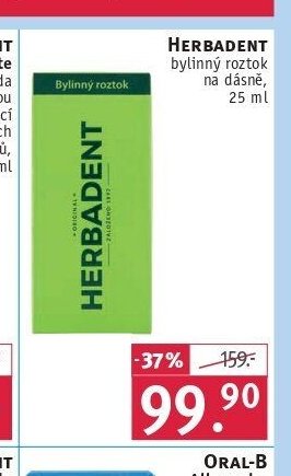 HERBADENT bylinný roztok na dásně, 25 ml