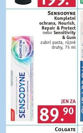 SENSODYNE Kompletní ochrana, Nourish, Repair & Protect nebo Sensitivity & Gum zubní pasta, různé druhy, 75 ml
