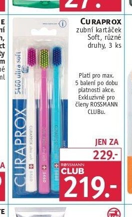CURAPROX zubní kartáček Soft, různé druhy, 3 ks