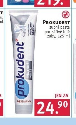 PROKUDENT zubní pasta pro zářivě bílé zuby, 125 ml