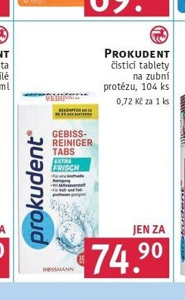 PROKUDENT čistící tablety na zubní protézu, 104 ks
