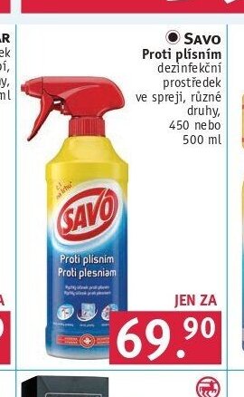 SAVO Proti plísním dezinfekční prostředek ve spreji, různé druhy, 450 nebo 500 ml