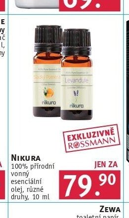 NIKURA 100% přírodní vonný esenciální olej, různé druhy, 10 ml
