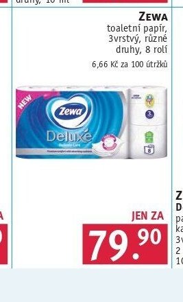 ZEWA toaletní papír, 3vrstvý, různé druhy, 8 rolí