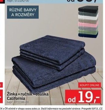 Žínka + ručník + osuška California