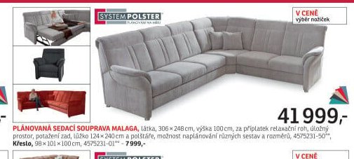 Plánovaná sedací souprava MALAGA