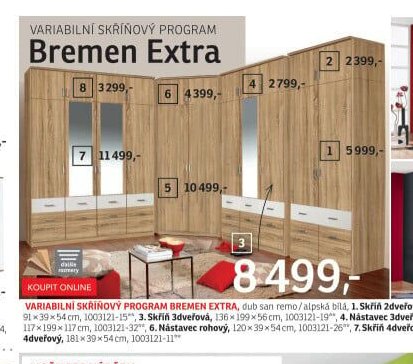Variabilní skříňový program Bremen Extra
