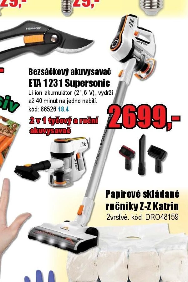 Bez sáčkový akuvysavač ETA 1231 Supersonic