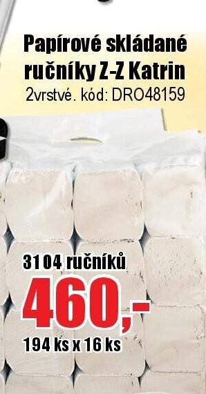 Papírové skládané ručníky Z-Z Katrin