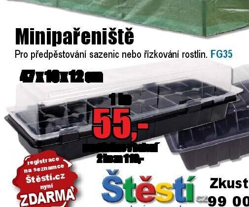 Minipařeniště 41x11x12 cm