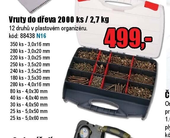 Vruty do dřeva 2000 ks