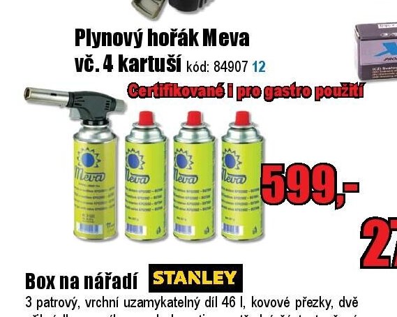 Plynový hořák Meva vč. 4 kartuší