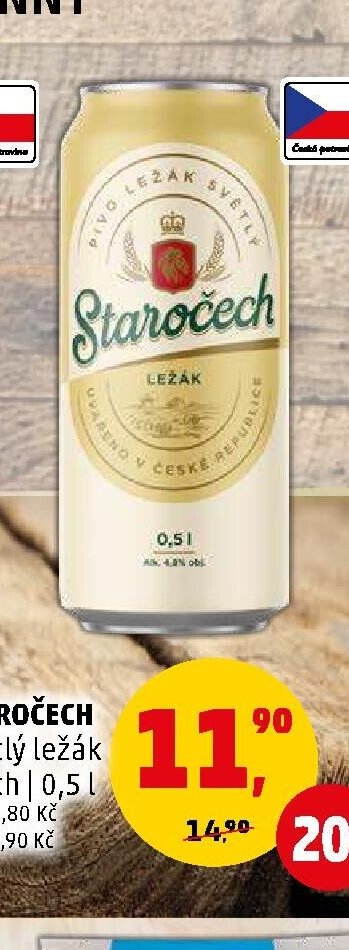 STAROČECH světlý ležák plech 0,5 l