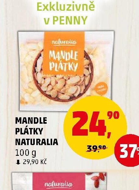 MANDLE PLÁTKY NATURALIA 100 g