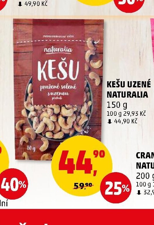 KEŠU UZENÉ NATURALIA 150 g