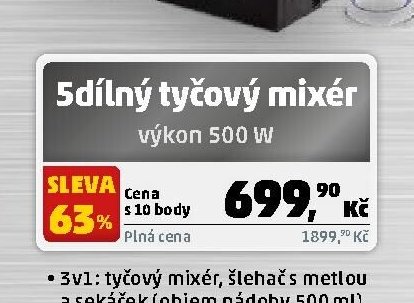 5dílný tyčový mixér