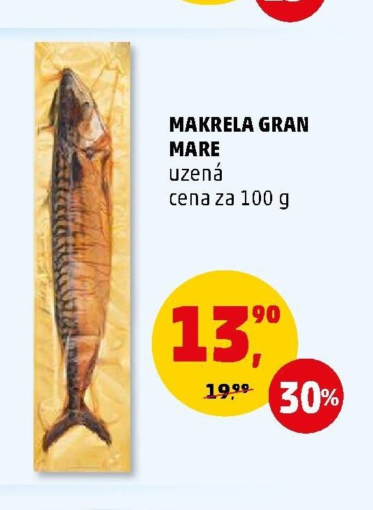 Makrela Gran Mare uzená cena za 100 g