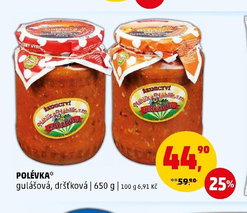 Polévka* gulášová, dršťková 650 g