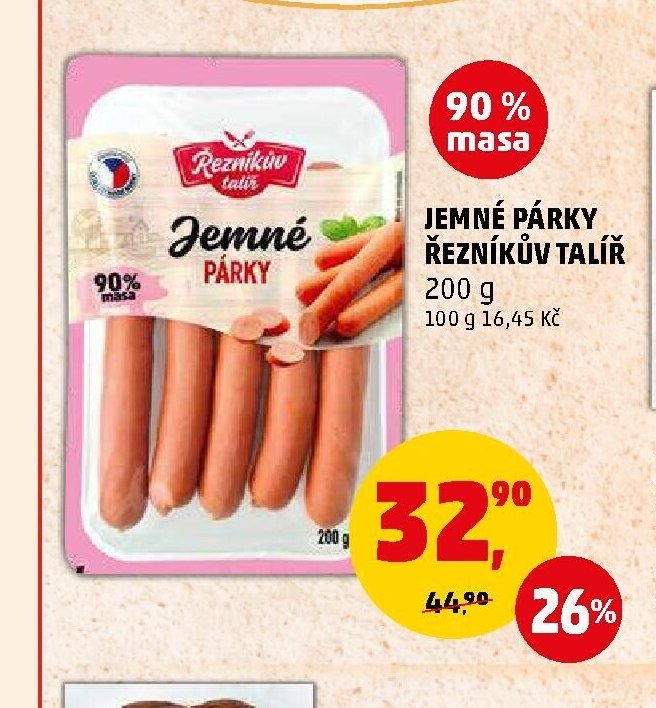Jemné párky Řezníkův talíř
