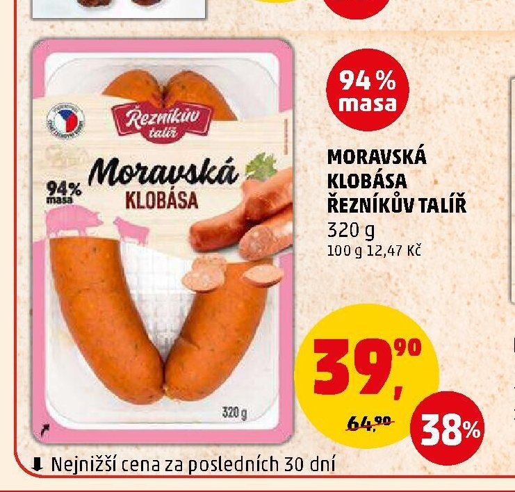 Moravská klobása Řezníkův talíř