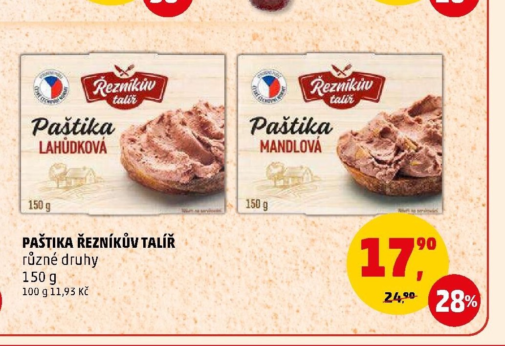 Paštika Řezníkův talíř (lahůdková, mandlová)