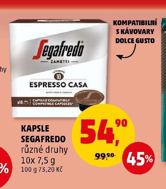 KAPSLE SEGAFREDO různé druhy