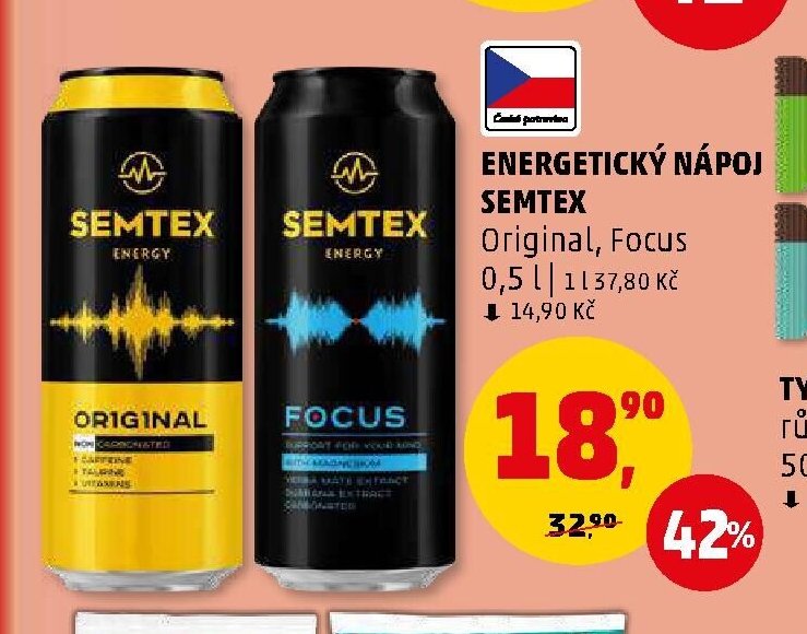 ENERGETICKÝ NÁPOJ SEMTEX Original, Focus
