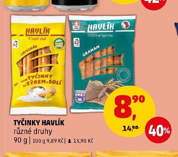 TYČINKY HAVLÍK různé druhy