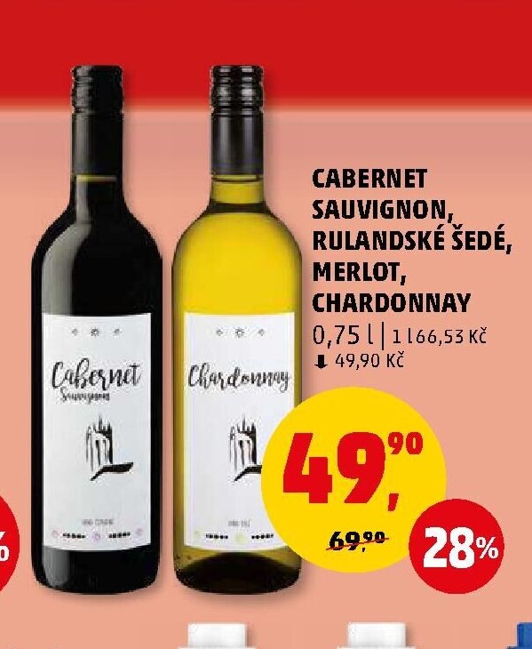 Cabernet Sauvignon, Rulandské šedé, Merlot, Chardonnay